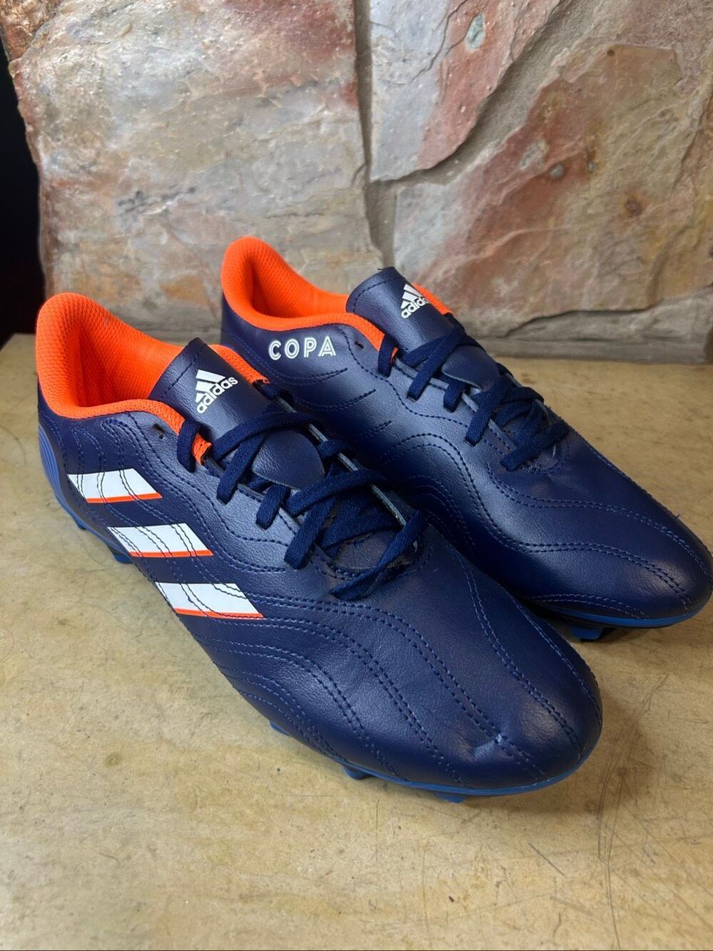 Adidas Copa Sense 4 Flexible Ground Soccer Cleats Navy Blue Orange Men's Size 10 - Picture 2 of 8